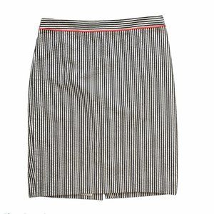 J. Crew Pencil Midi Preppy Academia Office Pin Strip Lined Skirt